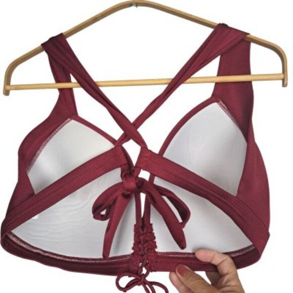 Venus Maroon Strappy Push Up Bikini Swim Top - Picture 2 of 5